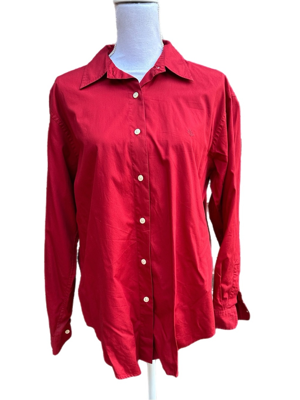 Ralph Lauren Classic Red Button-Up Long Sleeve Shirt